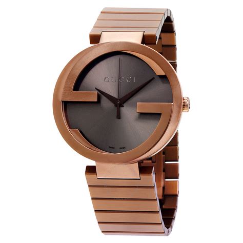 Gucci Interlocking Xl Brown Dial Pvd Stainless Steel Mens Watch