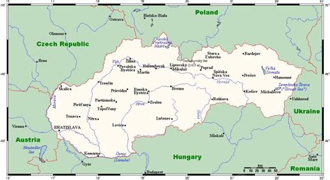 Slovakia Cities Map Map Of Slovakia With Cities Eastern Europe Europe