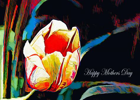 Abstract Tulip Happy Mothers Day Digital Art By Pennie Mccracken