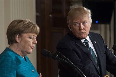 Donald Trump And Angela Merkel Unable To Conceal Their Differences In