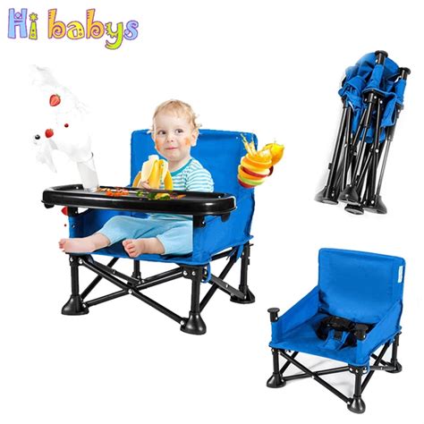 Portable Baby Feeding Booster Chair With Food Table Safety Belt Kid