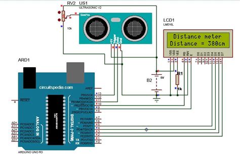 Distance Measurement Arduino Ultrasonic Sensor Code Simulation With Lcd
