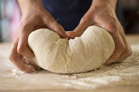 Close Up Of Hands Kneading Bread Dough Stock Image F0085215
