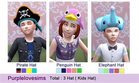 Purplelove Sims Kids Hat Sims 4 Download Sims 4 Sims 4 Children