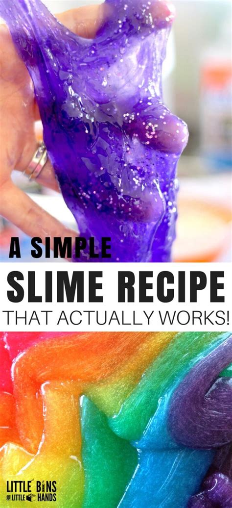 Super Easy Slime Recipe That Actually Works Little Bins For Little Hands