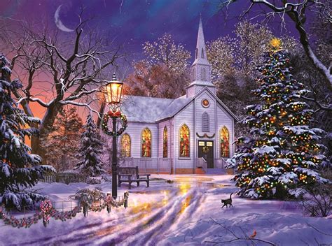 The Old Christmas Church 1000pc Jigsaw Puzzle By Sunsout