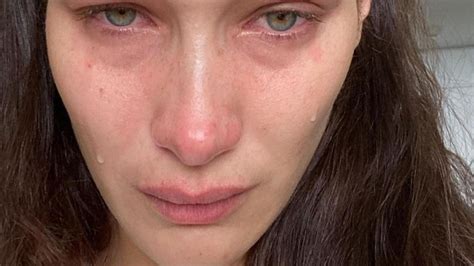 bella hadid reveals why she uploaded a series of photos of herself crying on instagram the