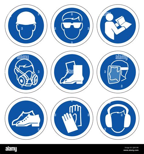 Required Personal Protective Equipment Ppe Symbolsafety Iconvector