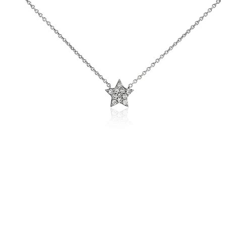 Mini Star Diamond Necklace In 14k White Gold Blue Nile