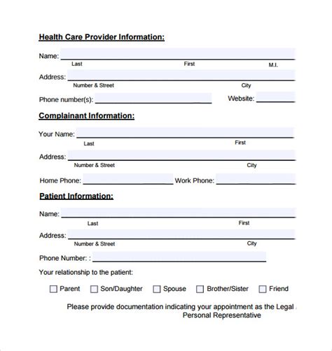 Free 7 Patient Complaint Forms In Pdf