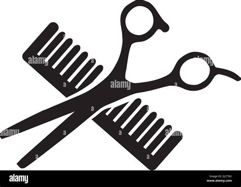 Scissor And Comb Crossed Stock Vector Image And Art Alamy