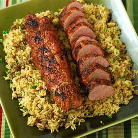 Anytime i see pork tenderloin on sale at the store, i always snatch it up. pork tenderloin, Dizzy Pig Dirty Rice, BBQ side dish, Big ...