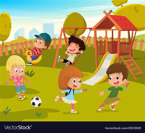 Baby Playground Summer Park Royalty Free Vector Image Desenhos De