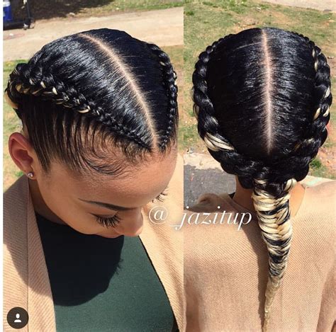 Two Goddess Braids With Fishtail Natural Hair Styles Cool Braid
