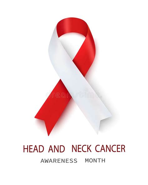 Poster For Informing About Head And Neck Cancer With A White Red Ribbon