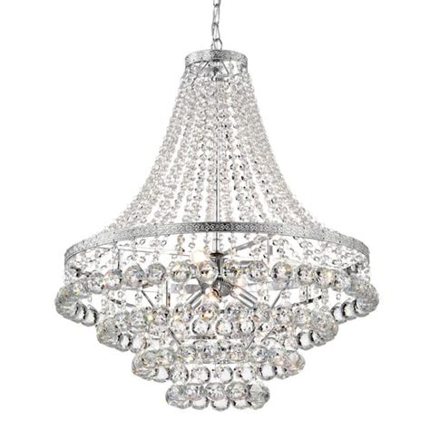 Edvivi Clarus 7 Light Chrome Glam Empire Chandelier With Clear Glass