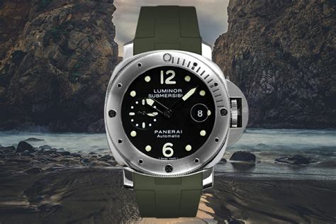Military Green Rubber B Strap For Panerai Submersible Rubber B