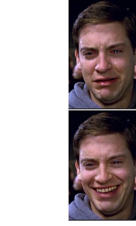 Peter Parker Cry Vs Laugh Blank Template Imgflip