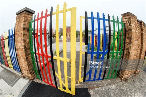 Kindergarten Gate Stock Photo Download Image Now Blue Color Image
