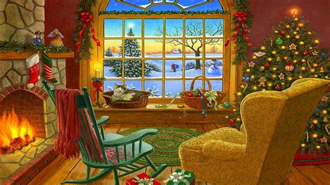 7,000+ beautiful, hd christmas tree images & pictures. Cozy Christmas Cabin A cozy cabin art - Cozy Christmas ...