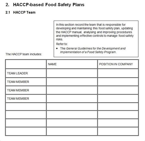 Collection of most popular forms in a given sphere. HACCP Plan Template - 5+ Free Word, PDF Documents Download | Free & Premium Templates