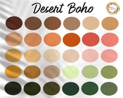 Desert Boho Procreate Color Palette Swatches Hand Picked Etsy Color