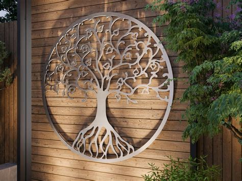 Tree Of Life Outdoor Metal Wall Art Large Metal Tree Wall Etsy