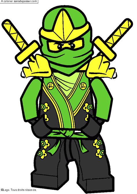 Dessin colorié Lloyd Ninjago vert par un invité Sans Dépasser