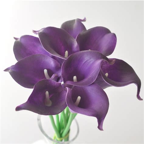 9pcs Royal Purple Picasso Calla Liliesreal Touch Calla Lily Etsy