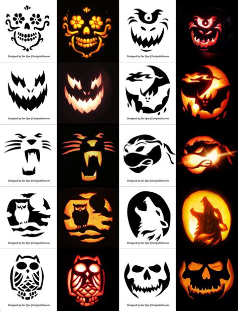 Graphic Design And Tech Halloween Pumpkin Carving Stencils Scary