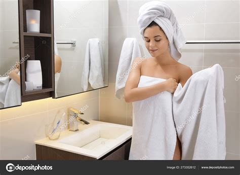 Beautiful Woman Wrapped In The Towel After Shower Stock Photo Image By Ay Photo