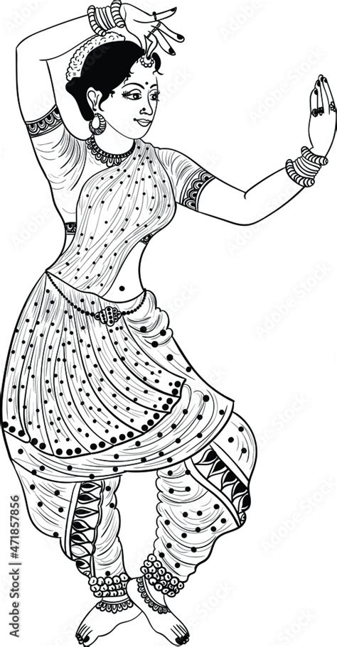 Vetor De Indian Women Dancing Traditional Indian Dance Katthak Vector