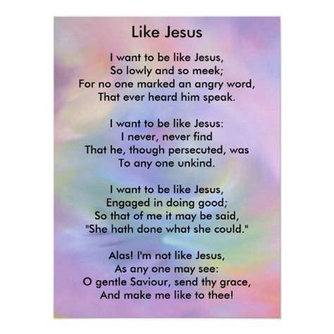 Christian Poem Like Jesus 2 Poster Christian Poems
