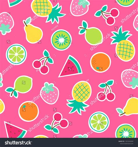Cute Hand Drawn Tropical Fruits Seamless Pattern Background How To