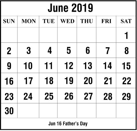 June Blank Calendar 2019 Month Of June Calendar Make A Calendar