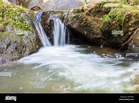Waterfall From Ravine In The Rainforest Stock Photo Alamy