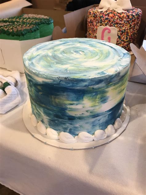 Blue Watercolor Cake Watercolor Cake Batman Birthday Cakes Sweet