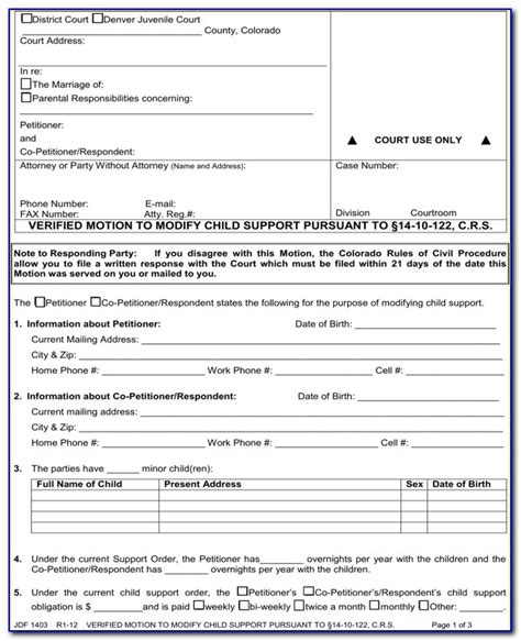 North Carolina Custody Modification Forms Form Resume Examples