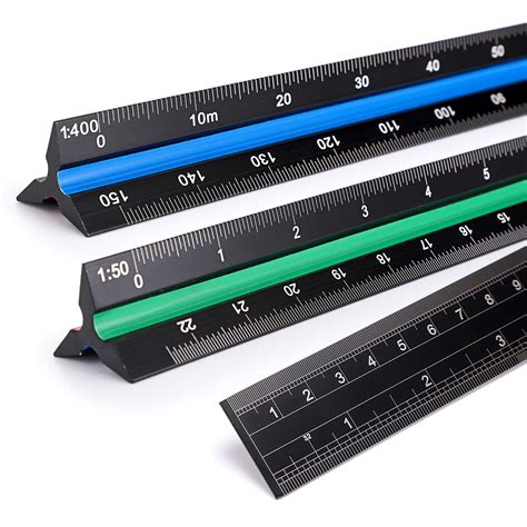 Buy Ownmy 3 Pack 30cm Solid Aluminum Triangular Architect Scale Ruler