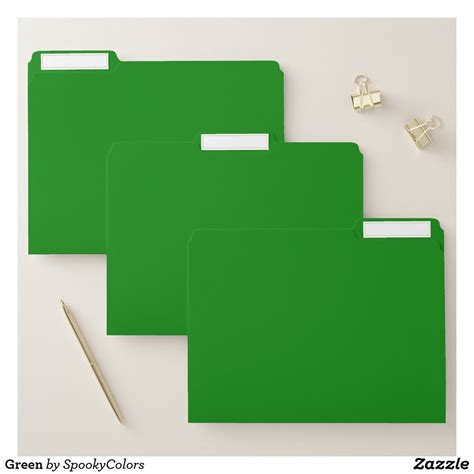 Green File Folder Zazzle File Folder Folders Getting Organized