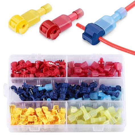 140pcs T Tap Electrical Wire Connectors Terminals Self Stripping