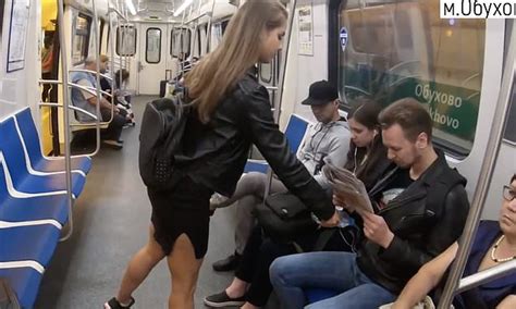 Russian Activist Combats Manspreading By Pouring Water And Bleach Daily Mail Online