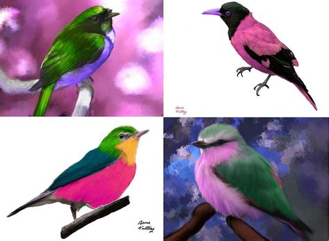 Pretty Birds In Pink Painting By Bruce Nutting