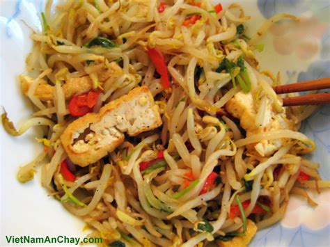 Tham khảo cách làm bánh. Bánh tráng cuốn giá xào đậu hủ - món ăn chay ngon
