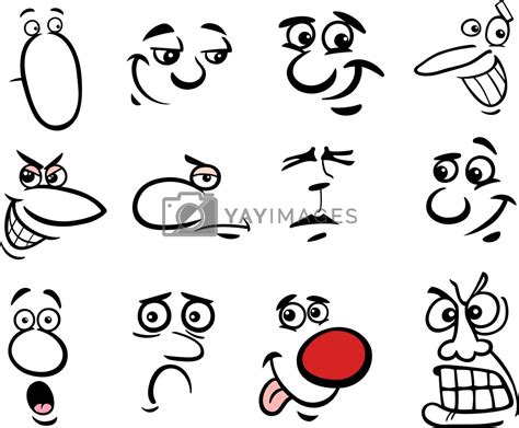 Cartoon People Faces Or Emotions Set By Izakowski Vectors