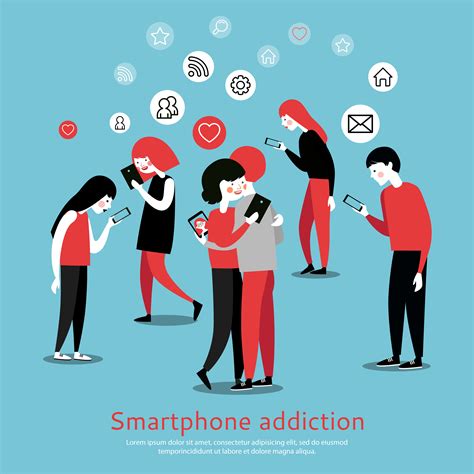 Smartphone Internet Addiction Awareness Flat Poster 477393 Vector Art At Vecteezy