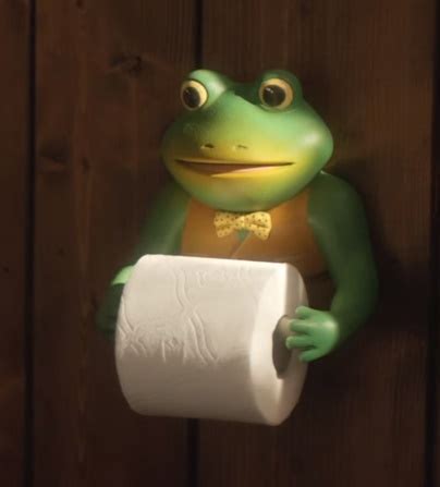 Paper towel holder roll toilet wall cabinet mount under rack dispenser stand. This frog has seen some shit... : funny
