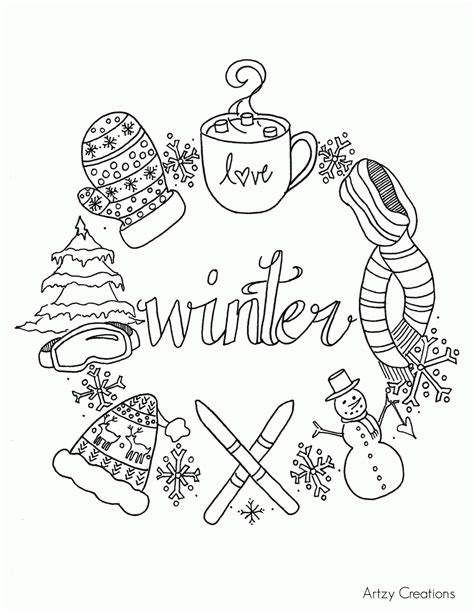 Free Printable January Coloring Pages For Adults