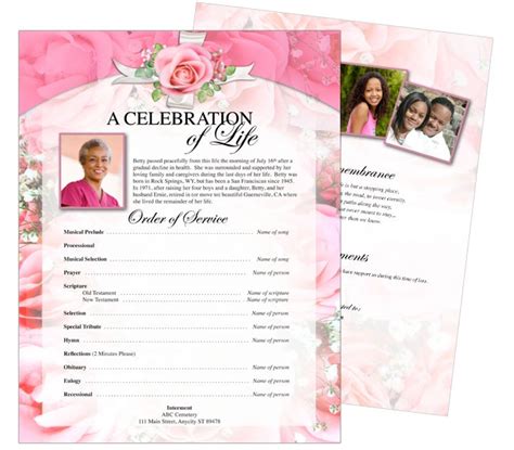 printable funeral memorial flyers samples  page