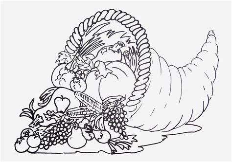 Thanksgiving Cornucopia Drawing at GetDrawings | Free download